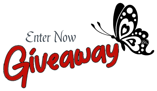 Enter Now Giveaway with a black butterfly with hearts in its wings and the J&Q in them