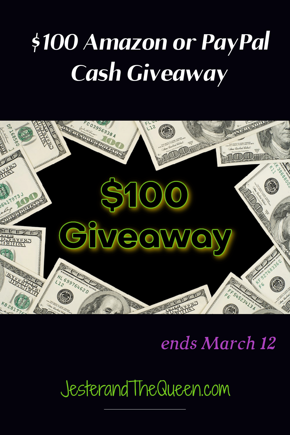 pin advertising the $100 giveaway