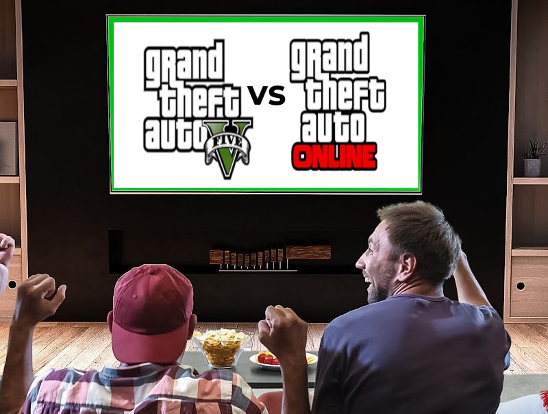 2 gamers playing GTA